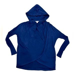 Athleta Purana Modal Blend Hooded Wrap Blue Sweatshirt Women’s Size S